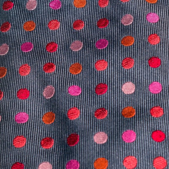 Ike Behar Grey Multicolor Polka Dot 100% Silk Men's Designer Tie USA - Picture 5 of 5